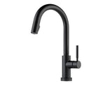 SOLNA SINGLE HANDLE SINGLE HOLE PULL-DOWN KITCHEN FAUCET MATTE BLACK