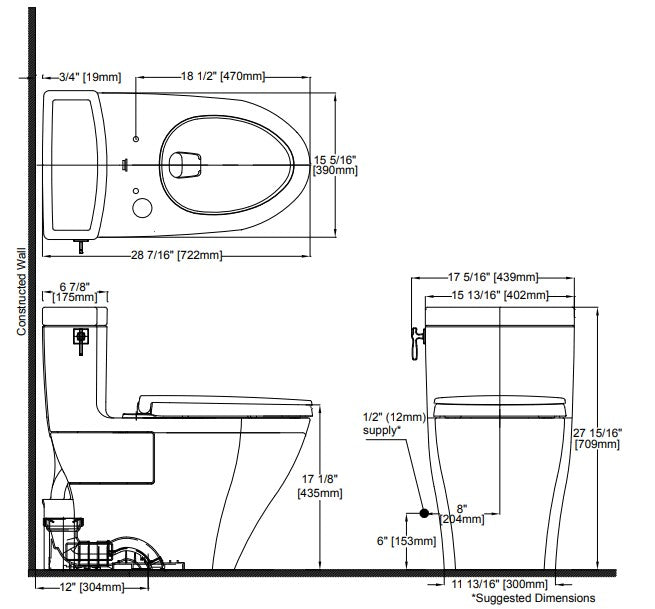 Toto Aimes Inodoro con Washlet connect