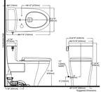 Toto Legato INODORO DE UNA PIEZA, 1.28 GPF, TAZÓN ALARGADO - CONEXIÓN WASHLET+