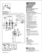 Delta Cassidy™ Llave de extensión de dos manijas para lavamanos; tubo de salida de arco bajo con conjunto emergente de metal
