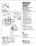 Delta Cassidy™ Llave de extensión de dos manijas para lavamanos; tubo de salida de arco bajo con conjunto emergente de metal