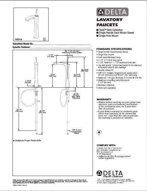 Delta Tesla™ Single Hole - Vessel Riser