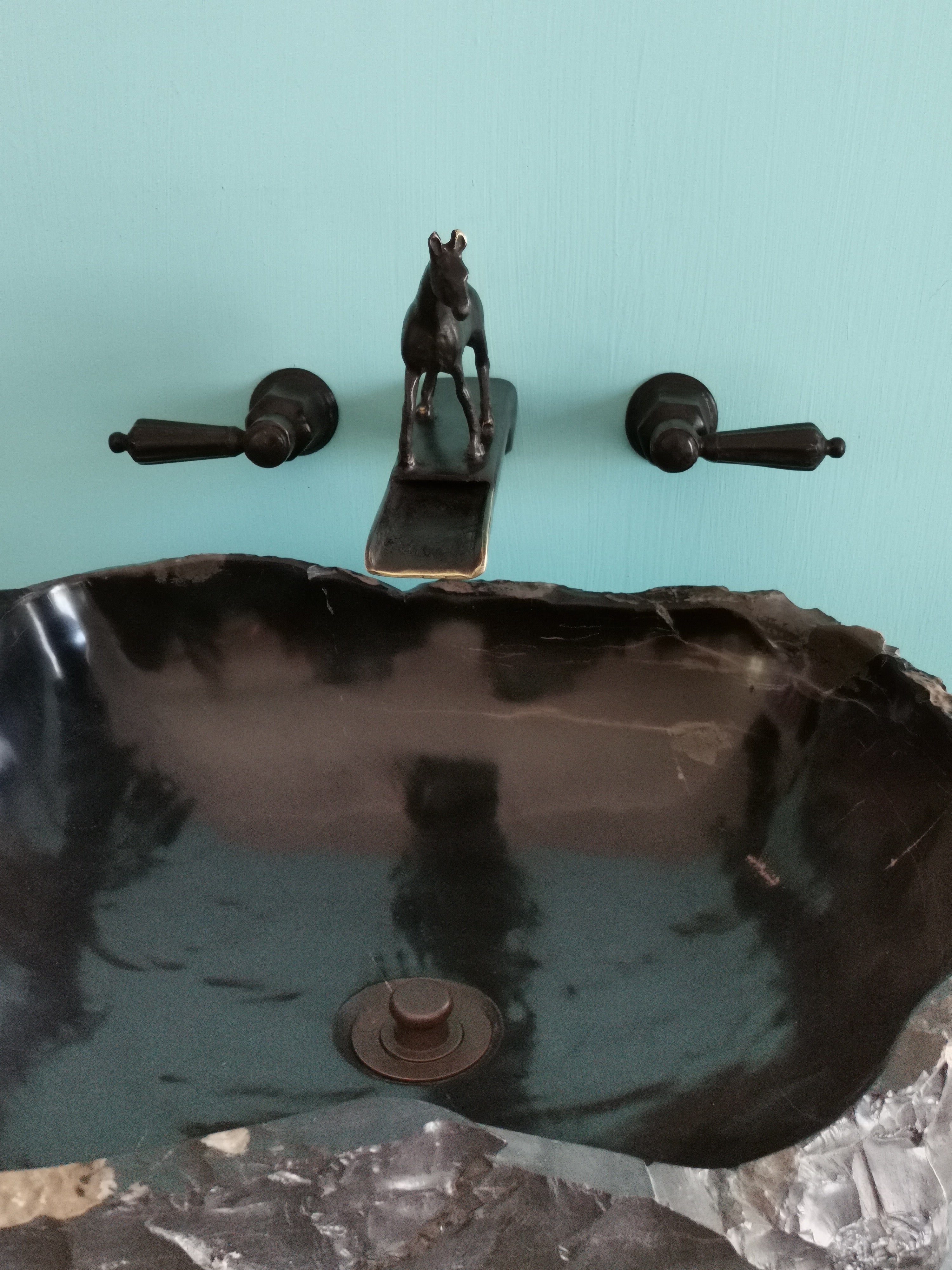 Dark Bronze Waterfall Horse Faucet Drinking or Standing Horse