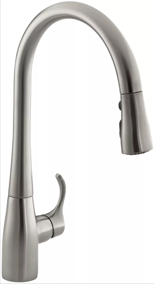 KOHLER K-596-VS Monomando para tarja de cocina con función de spray y manguera magnética retráctril
