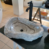 Lavabo Rustico Travertino blanco Sobreponer