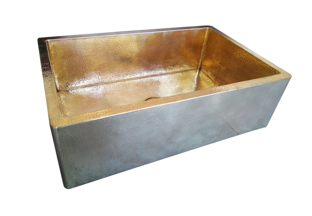 Nefertiti Fregadero de latón rectangular con mandil