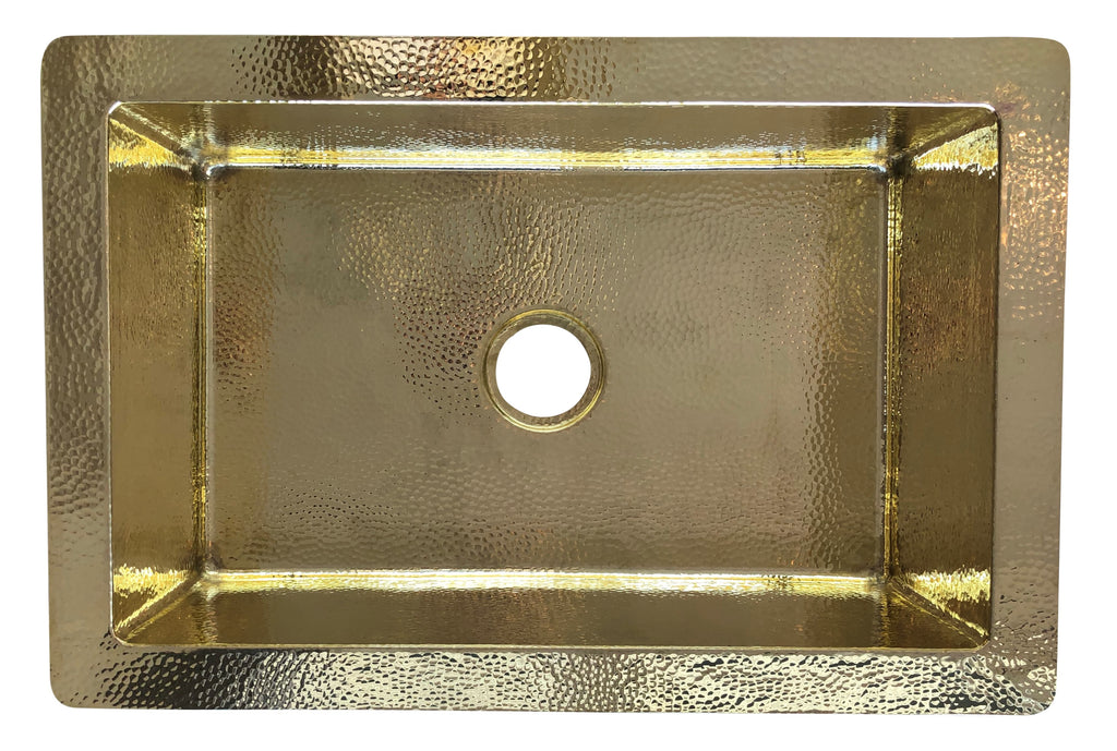 Fregadero de laton rectangular sencillo