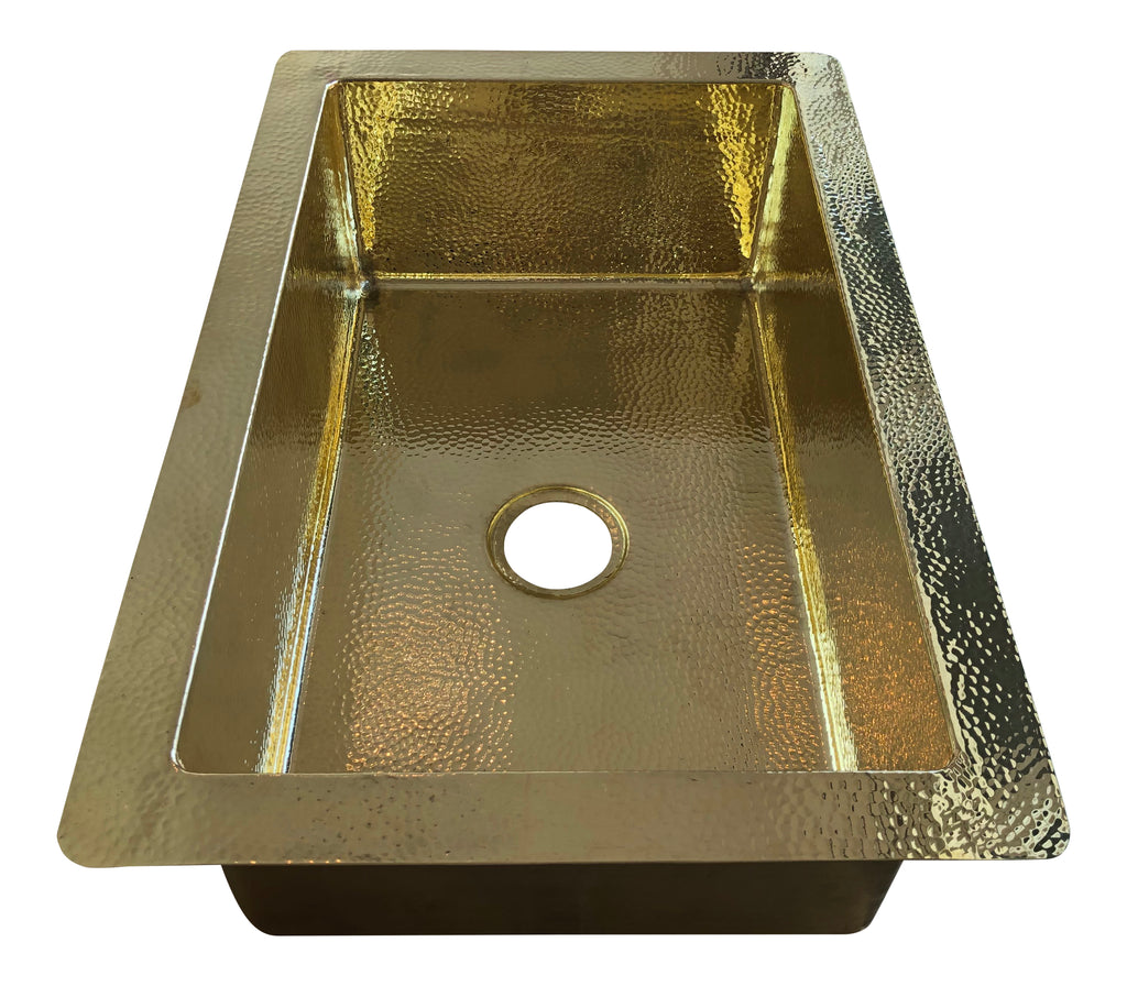 Fregadero de laton rectangular sencillo