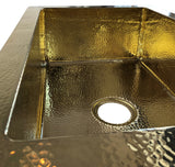 Fregadero de laton rectangular sencillo