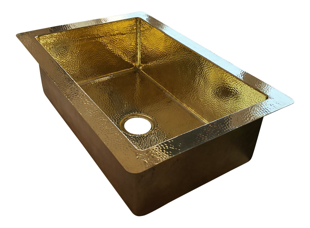 Fregadero de laton rectangular sencillo