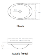 Helio lavabo cobre semi vessel