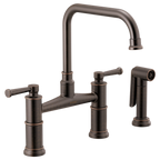 BRIZO - Artesso Grifo Puente Para Cocina De Dos Llaves Con Rociador
