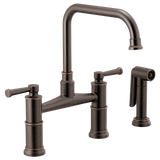 BRIZO - Artesso Grifo Puente Para Cocina De Dos Llaves Con Rociador