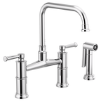 BRIZO - Artesso Grifo Puente Para Cocina De Dos Llaves Con Rociador
