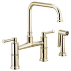 BRIZO - Artesso Grifo Puente Para Cocina De Dos Llaves Con Rociador