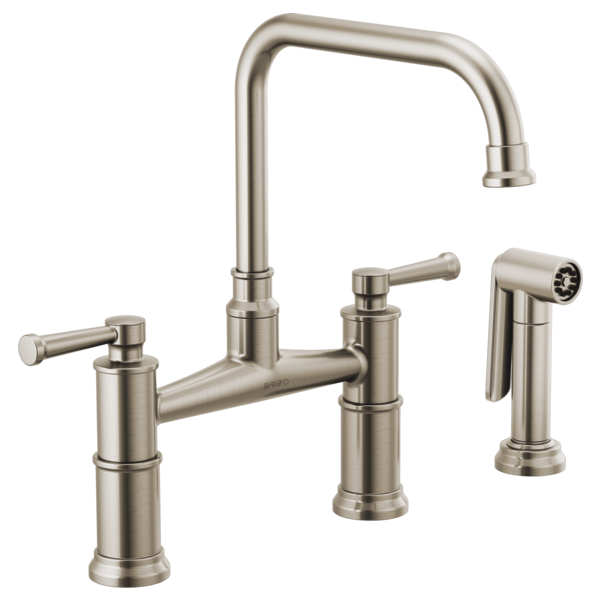 BRIZO - Artesso Grifo Puente Para Cocina De Dos Llaves Con Rociador