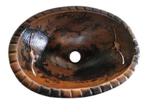 lavabo cobre con cuernos largos