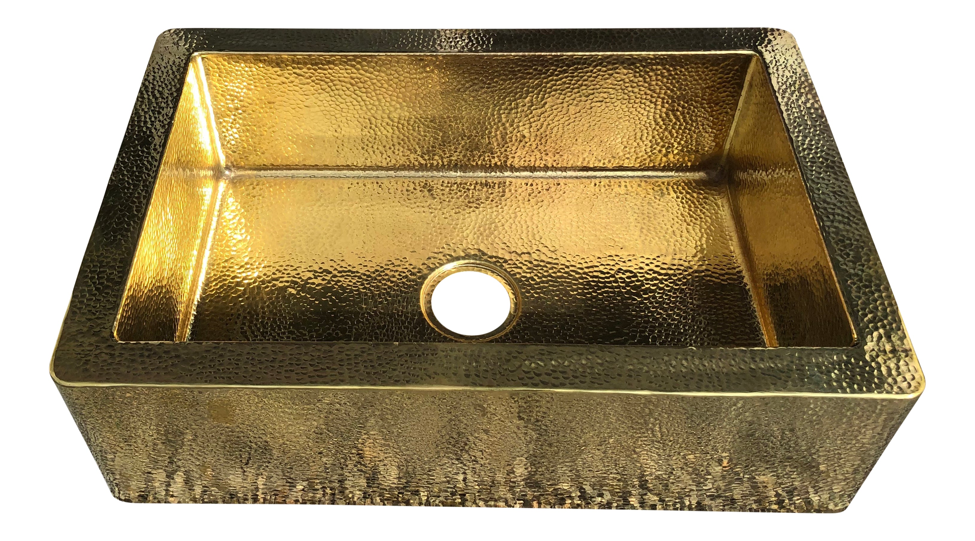 Fregadero de latón rectangular con mandil